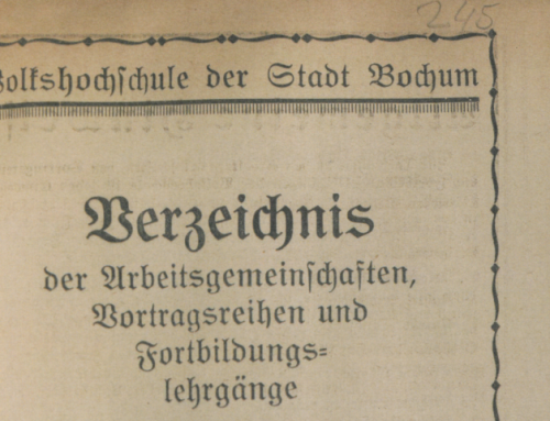 „Programmheft der ersten Bochumer Volkshochschule“