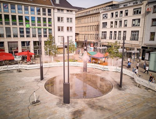 Fortschritte auf dem Husemannplatz: Brunnen und „Blue Cloud“ in Betrieb