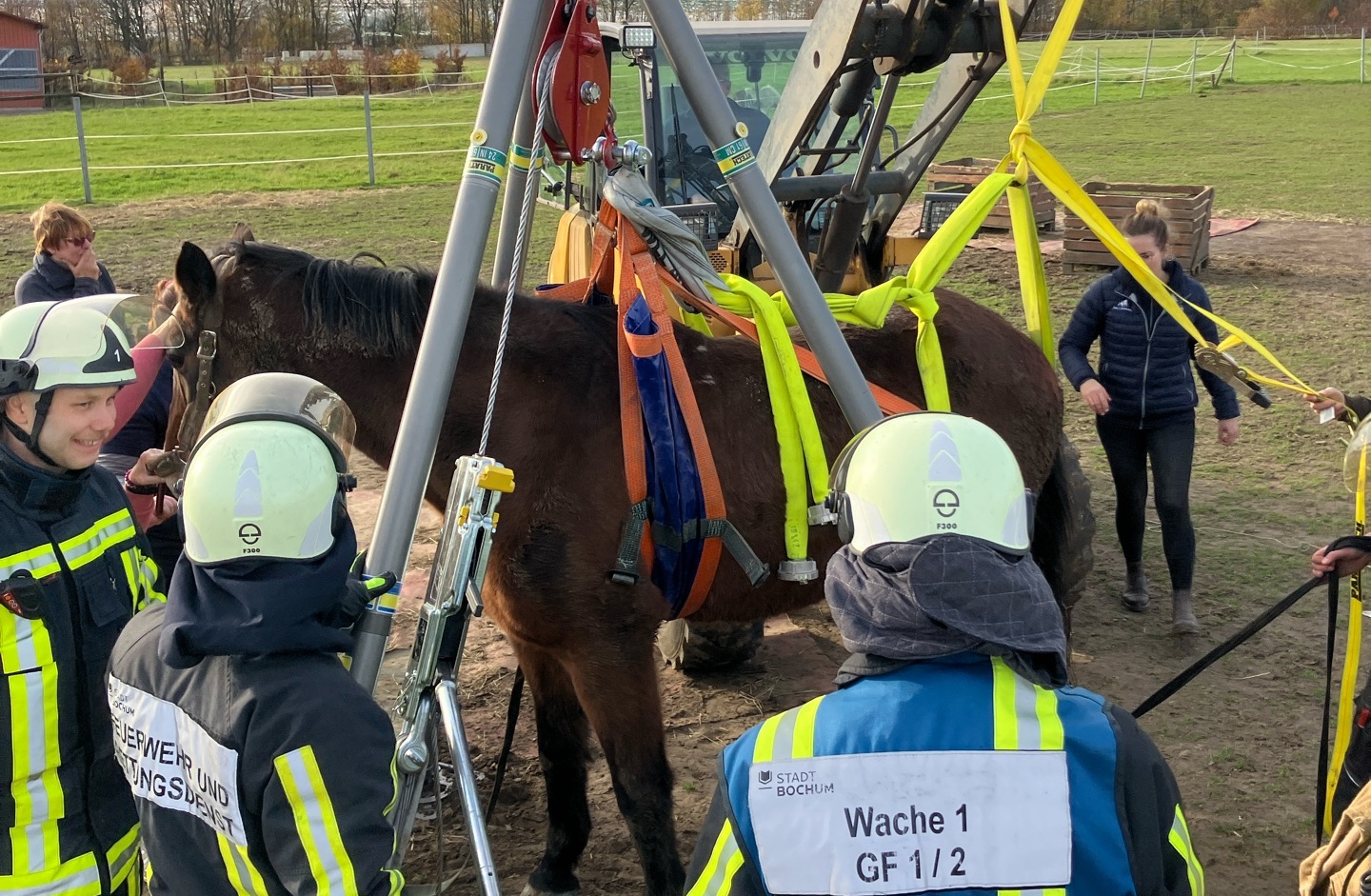 Beitrag: Feuerwehr hilft Pferd in Sevinghausen