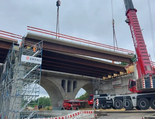 Neue Träger an der Neveltalbrücke erfolgreich eingehoben